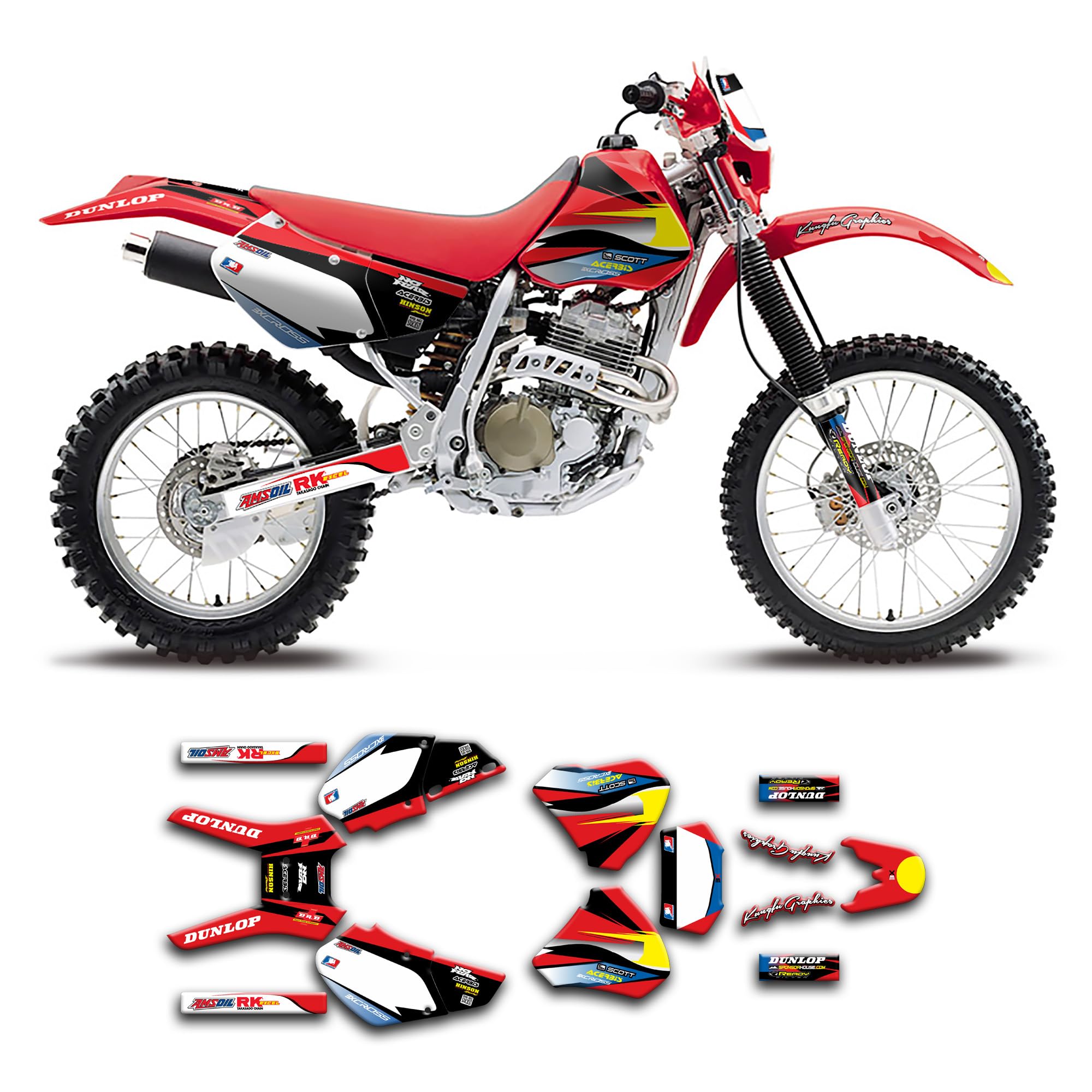 Amazon.com: Kungfu Graphics Custom Decal Kit for XR 250R XR 400R